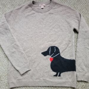 Philosophy Beige Cashmere Sweater with Dachshund Design